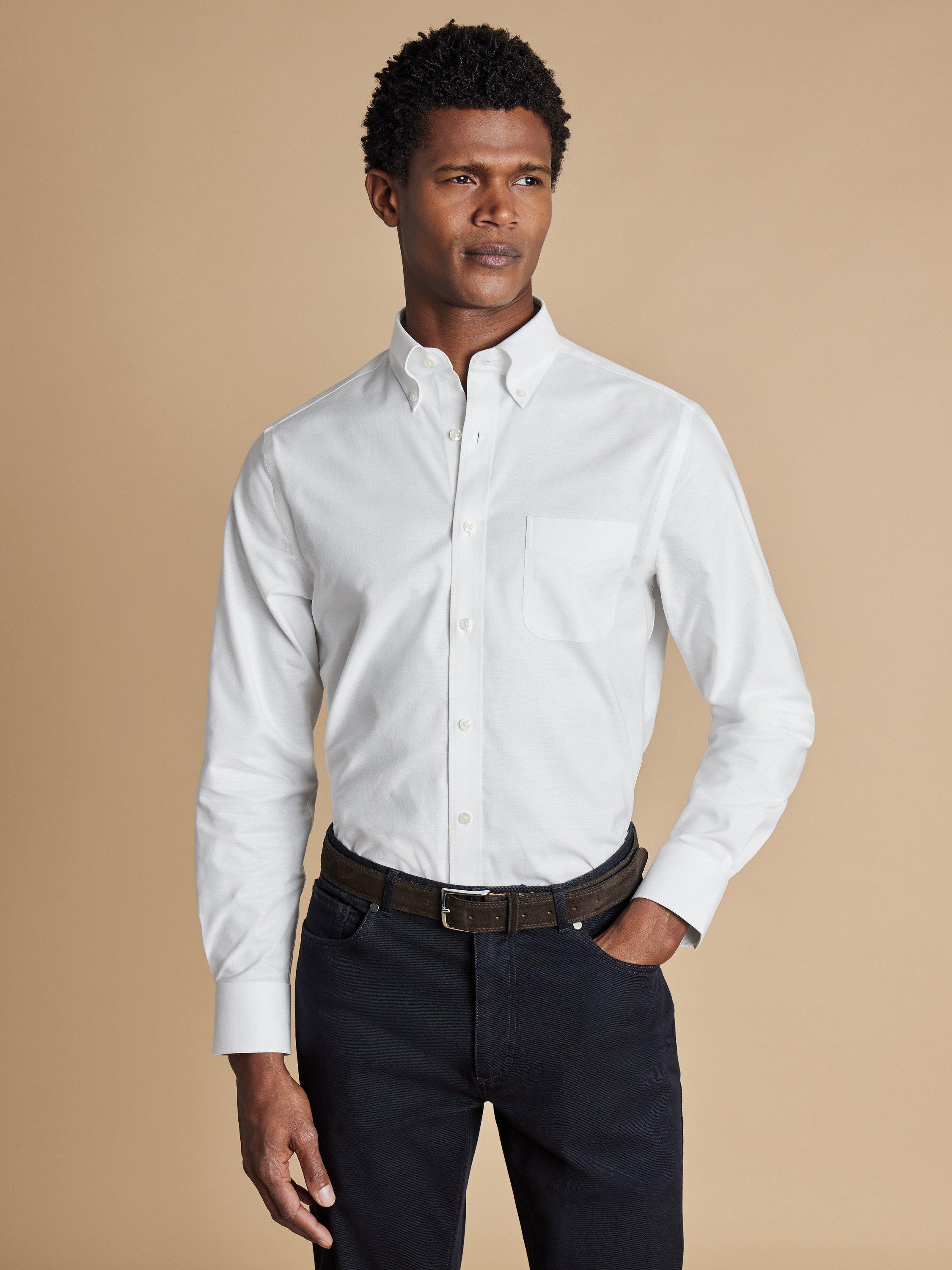Product image 7 of 7, which shows Charles Tyrwhitt Cotton Stretch Non-Iron Shirt, White, S