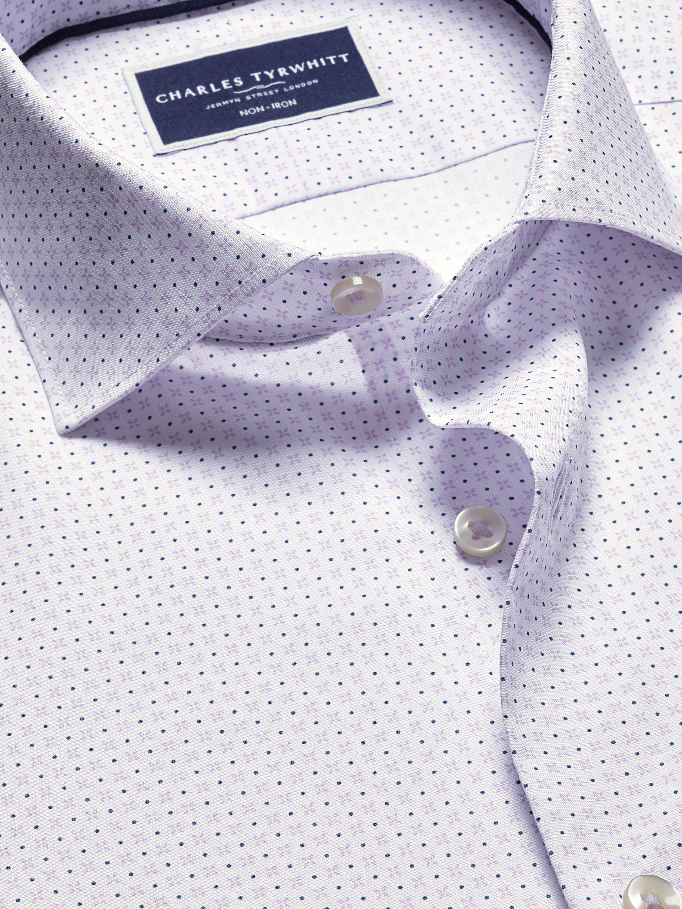 Product image 4 of 7, which shows Charles Tyrwhitt Cotton Non-Iron Shirt, White/Multi, S