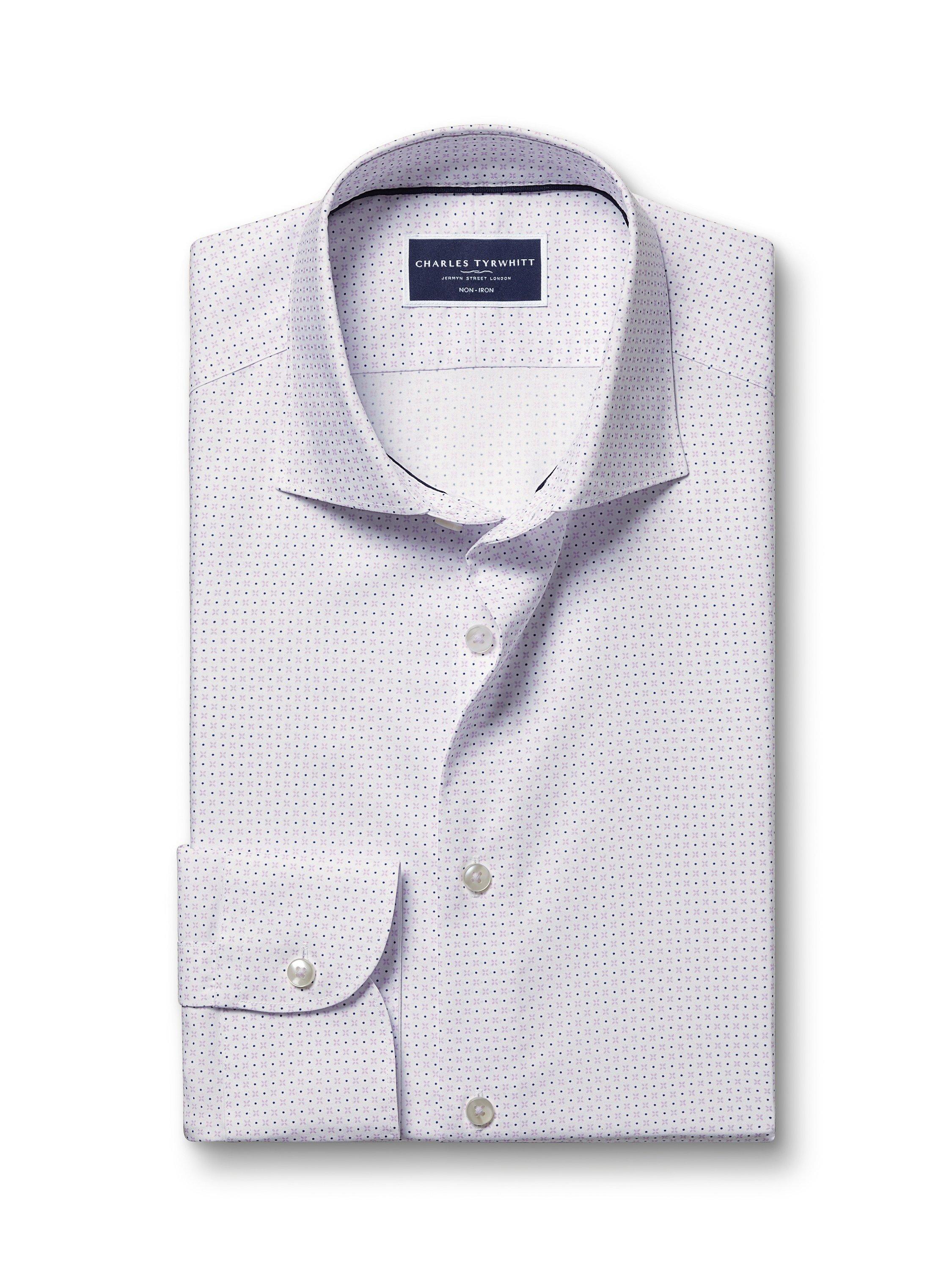 Product image 5 of 7, which shows Charles Tyrwhitt Cotton Non-Iron Shirt, White/Multi, S