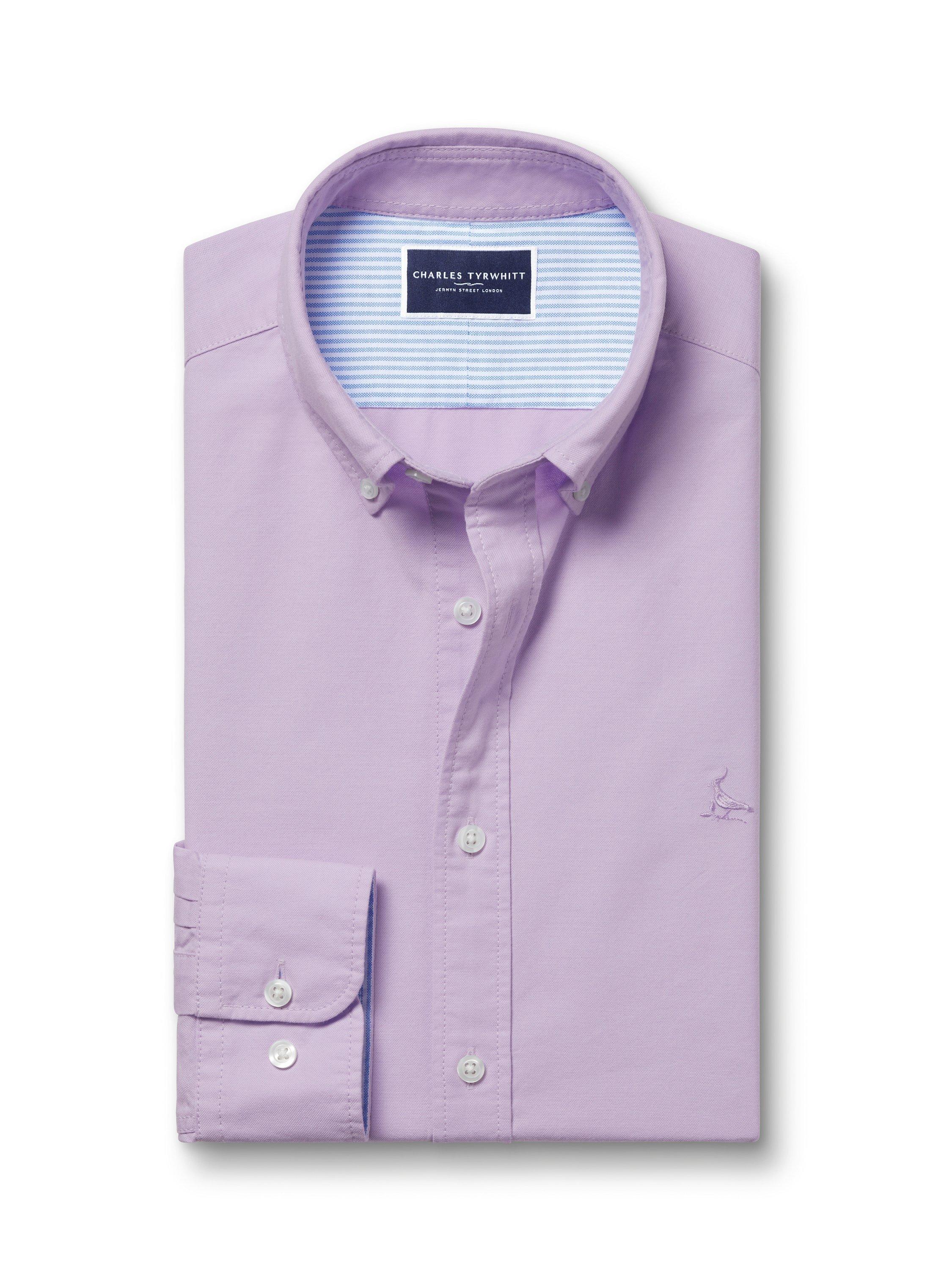 Product image 5 of 7, which shows Charles Tyrwhitt Slim Fit Oxford Shirt, Lilac Purple, S