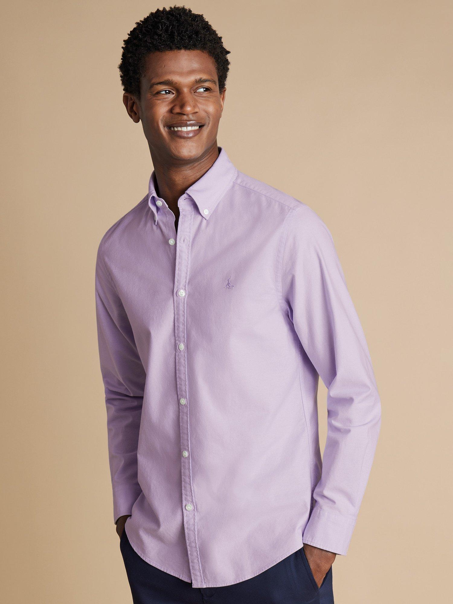 Product image 1 of 6, which shows Charles Tyrwhitt Cotton Regular Fit Shirt, Lilac Purple, M