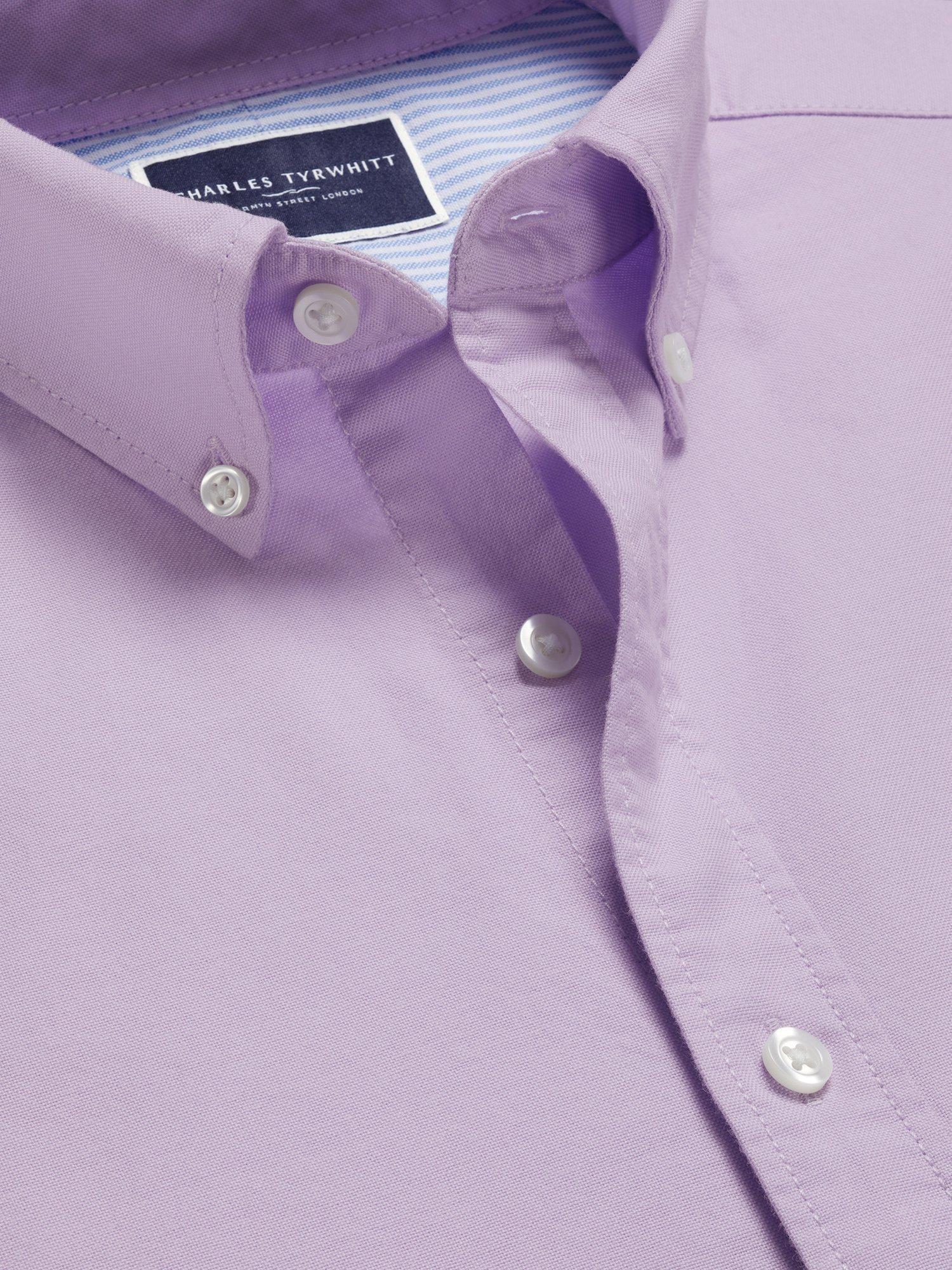 Product image 4 of 6, which shows Charles Tyrwhitt Cotton Regular Fit Shirt, Lilac Purple, M