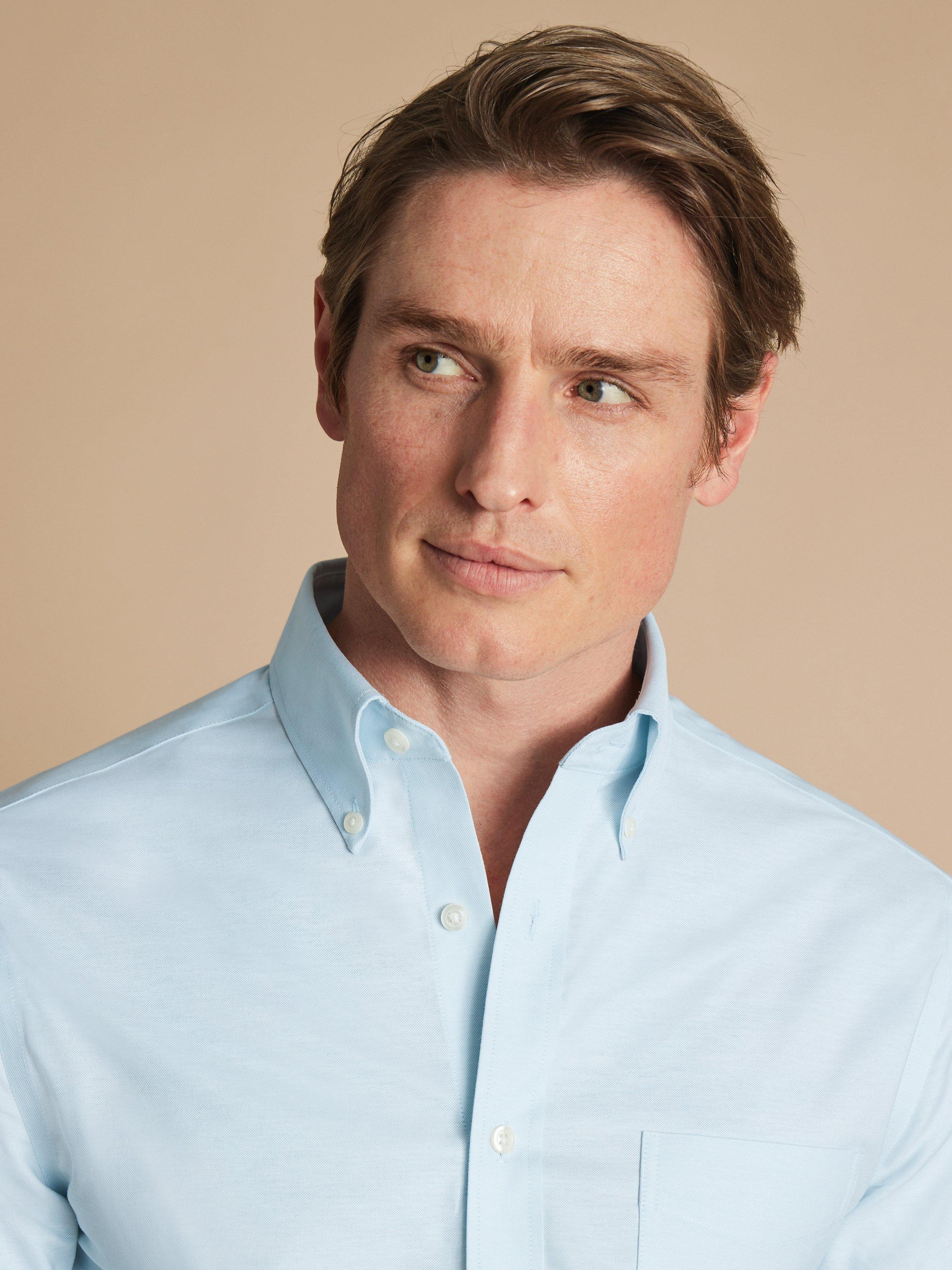 Product image 2 of 7, which shows Charles Tyrwhitt Slim Fit Non-Iron Shirt, Sky Blue, S