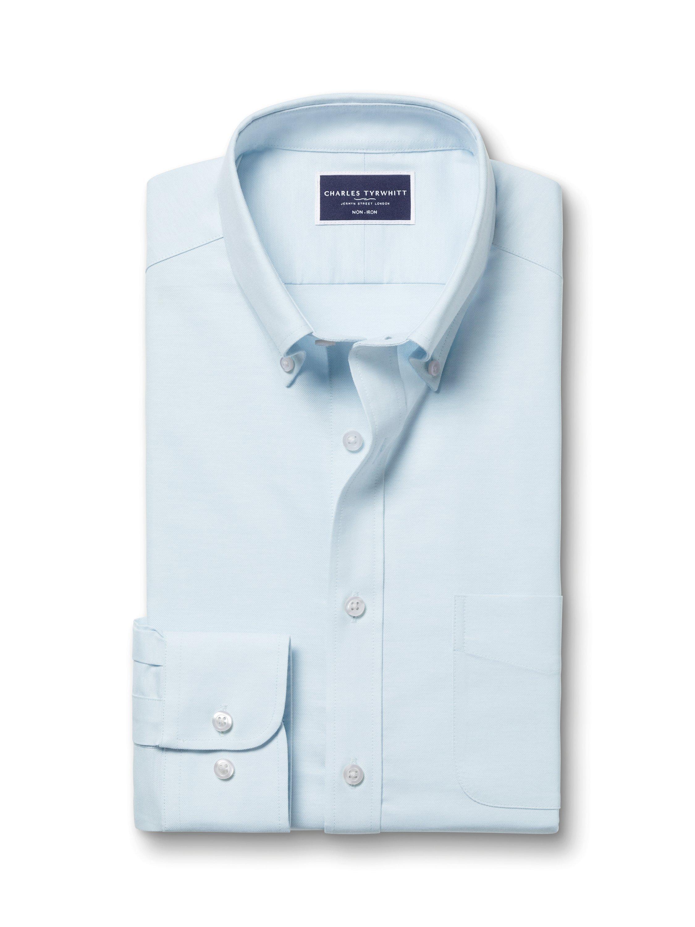 Product image 5 of 7, which shows Charles Tyrwhitt Slim Fit Non-Iron Shirt, Sky Blue, S