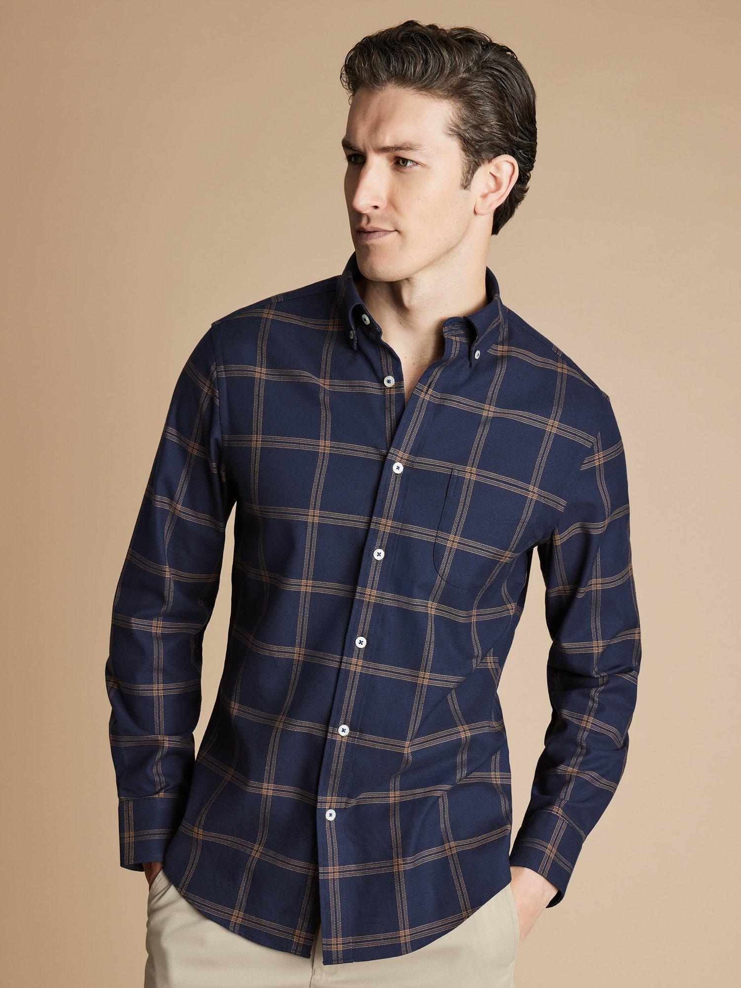 Charles Tyrwhitt Cotton Regular Fit Check Shirt, Navy
