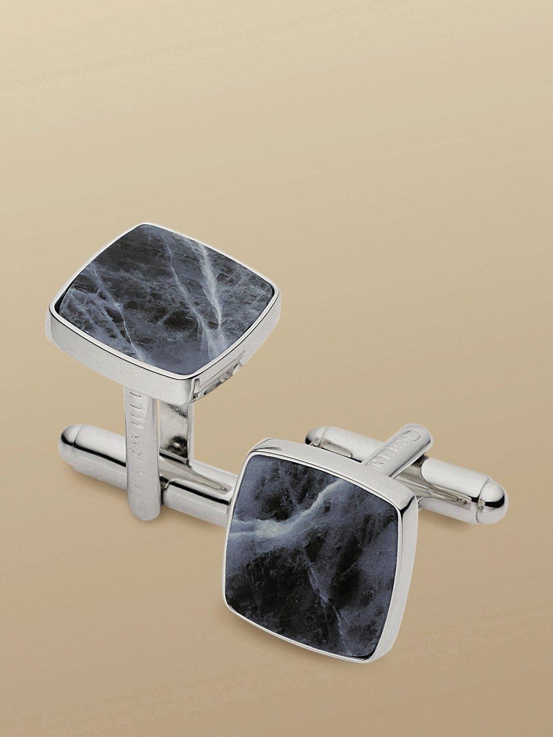 Product image 1 of 2, which shows Charles Tyrwhitt Rhodium-Plated Cufflinks, Blue