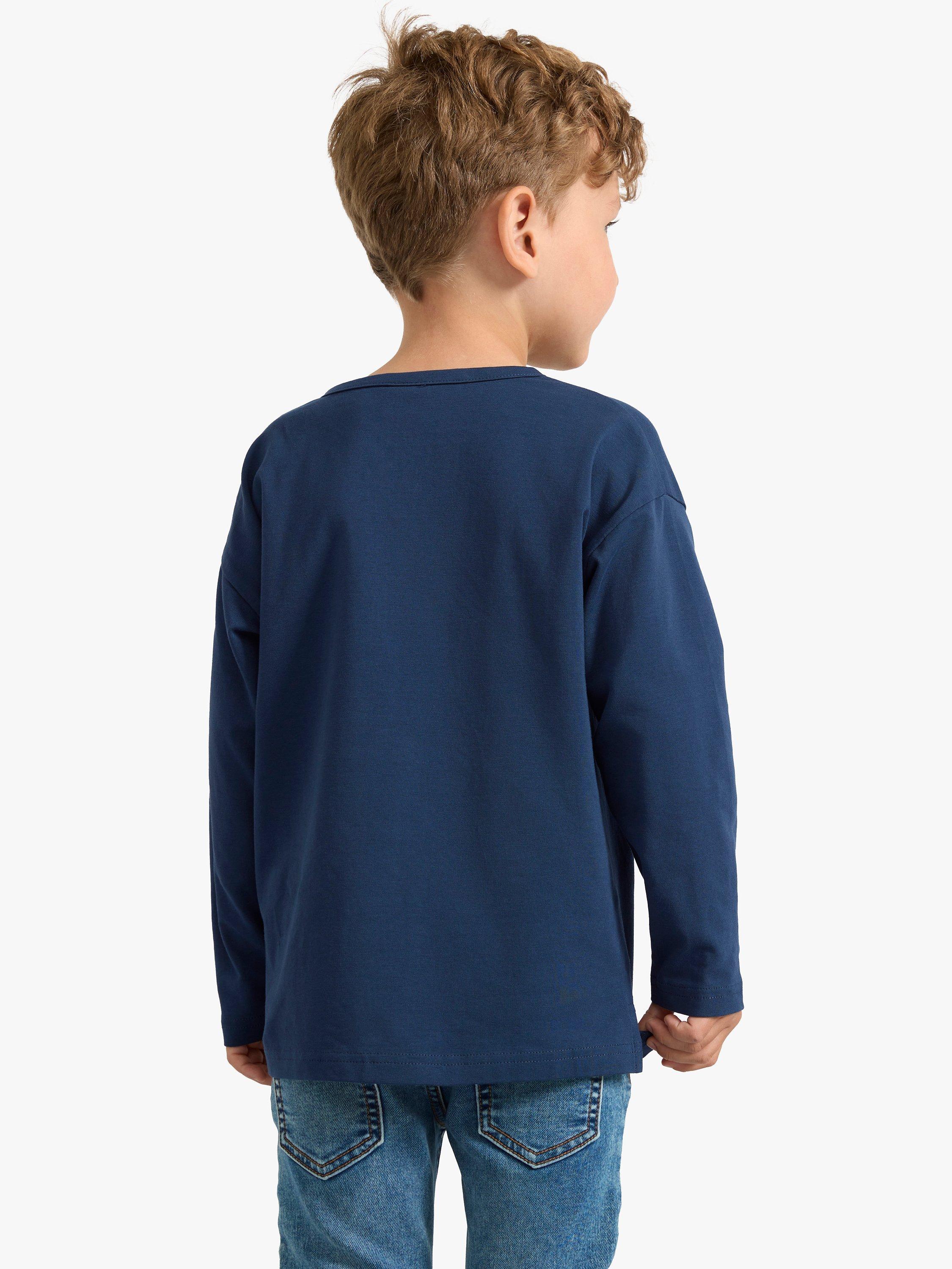 Product image 2 of 4, which shows Lindex Kids' Essential Organic Cotton Top, Dark Blue, 4-5 years