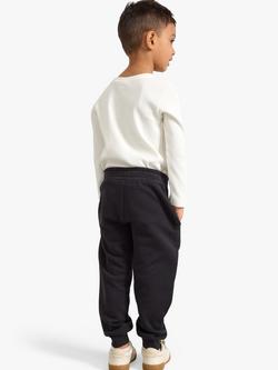 Lindex Kids' Soft Essential Stitch Detail Joggers - view 2, Off Black