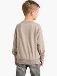 Lindex Kids' Cotton Dog Placement Jumper, Dusty Beige