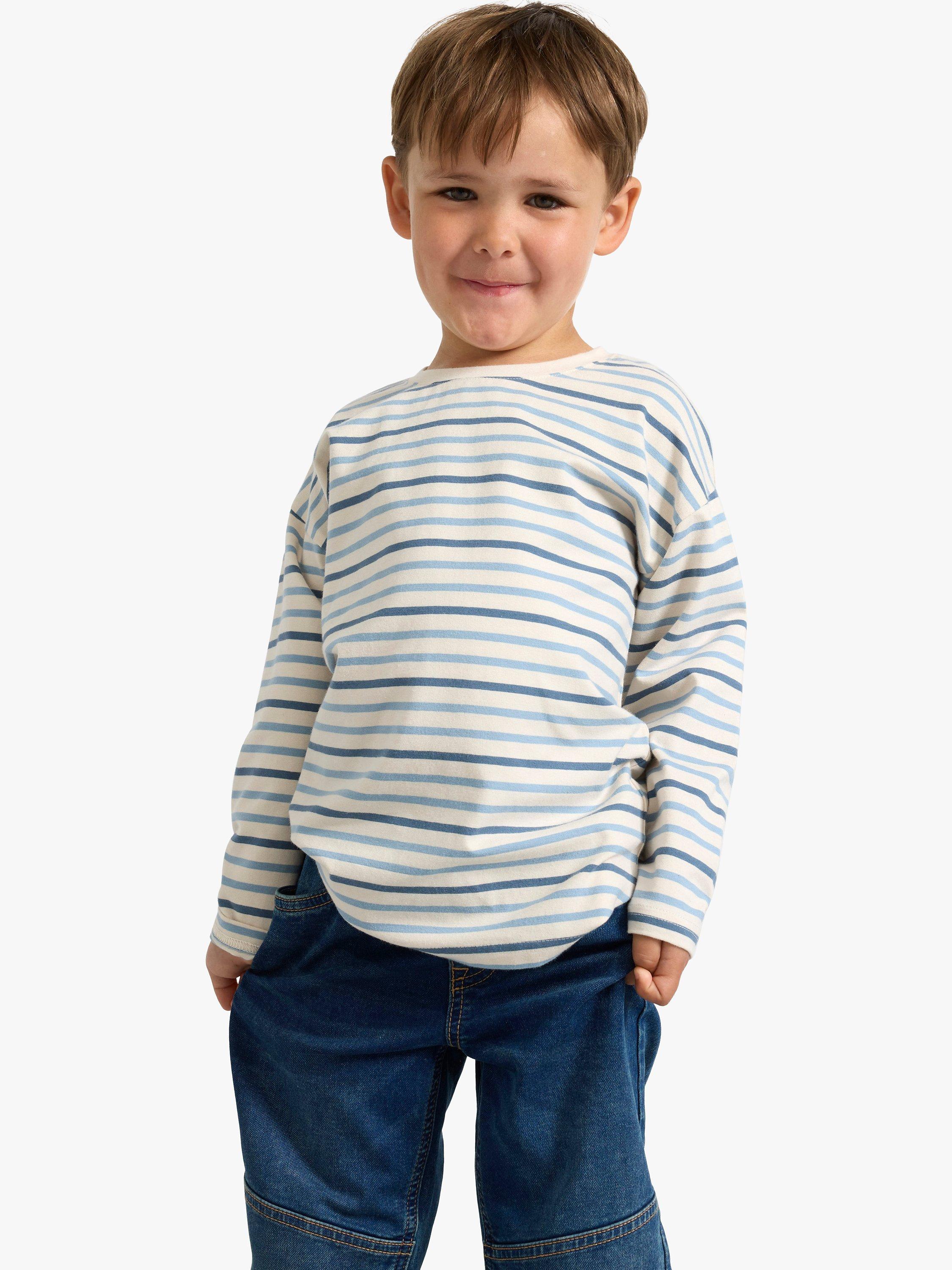 Lindex Kids' Essentials Striped Top, Light Dusty Blue
