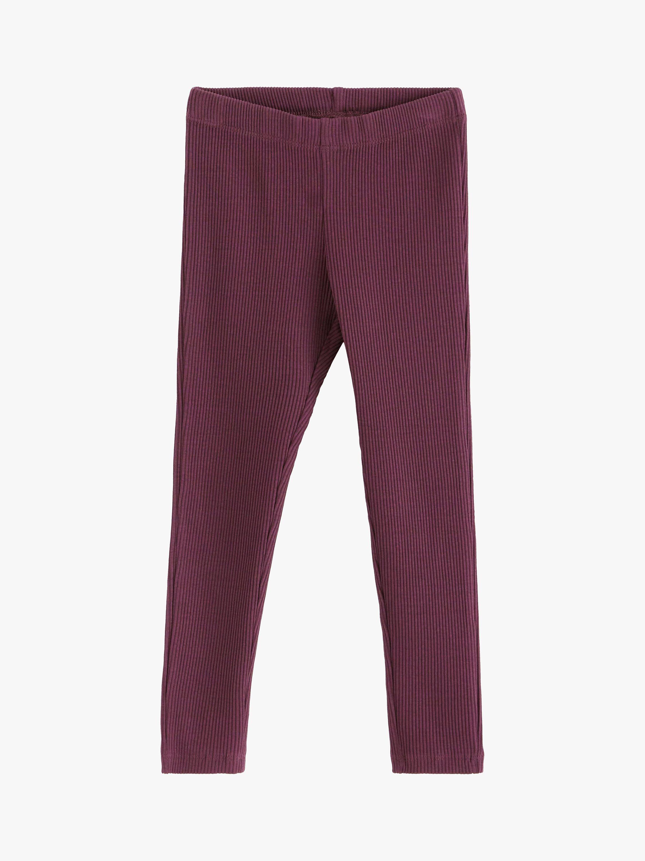 Product image 5 of 7, which shows LIndex Kids' Rib Solid Organic Cotton Leggings, Dark Dusty Lilac, 2-3 years