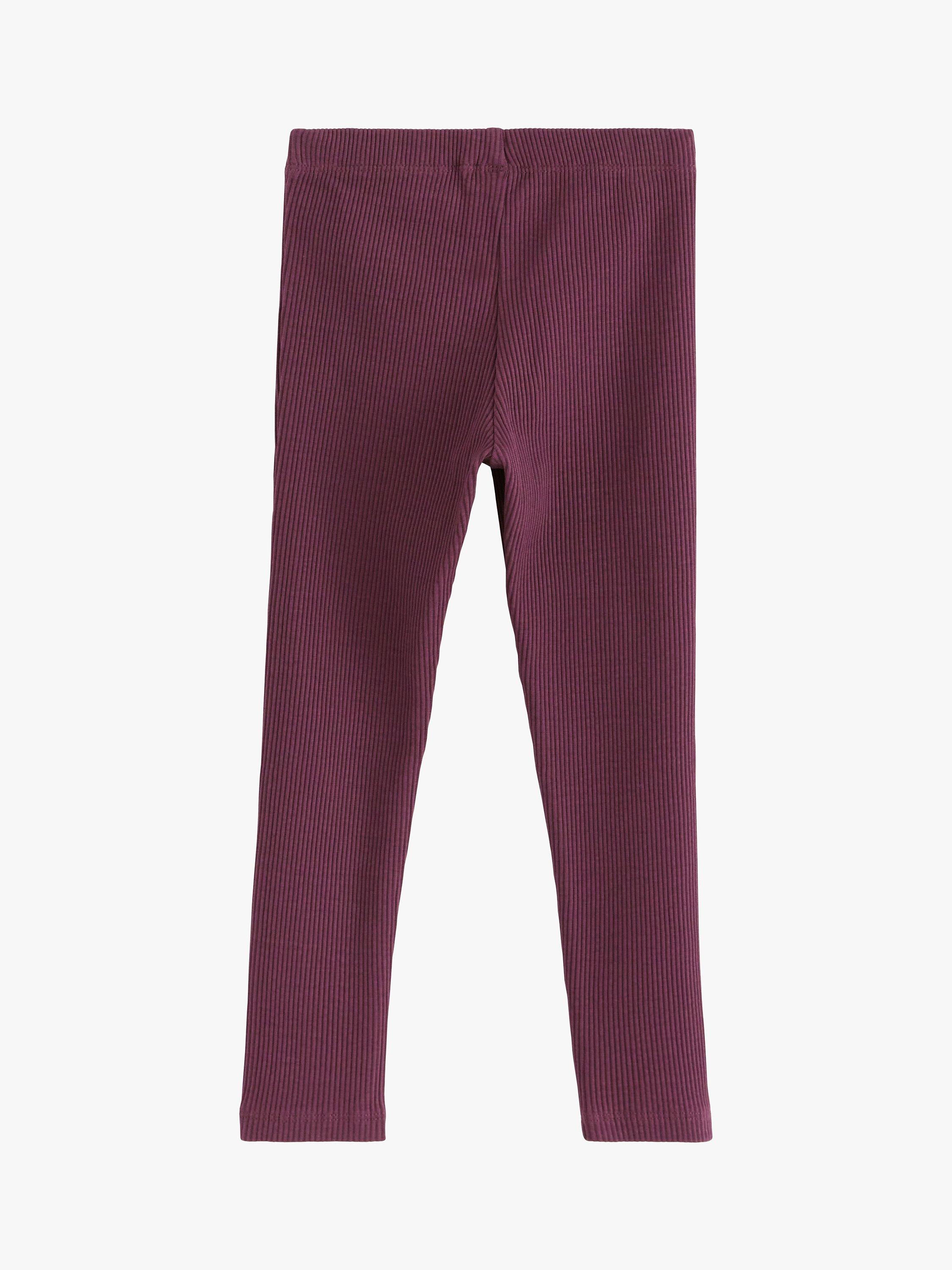 Product image 6 of 7, which shows LIndex Kids' Rib Solid Organic Cotton Leggings, Dark Dusty Lilac, 2-3 years