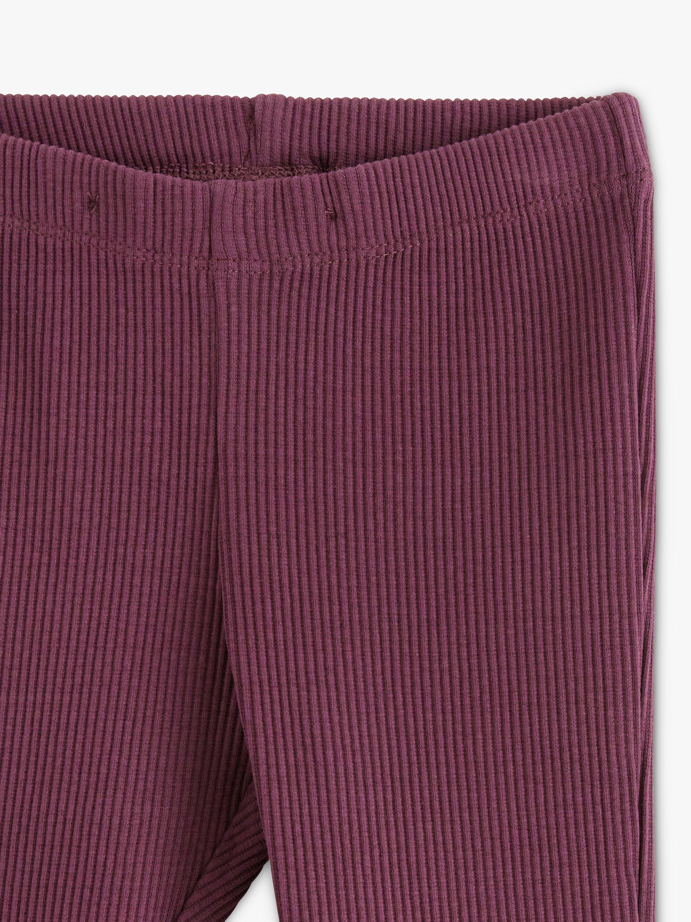 Product image 7 of 7, which shows LIndex Kids' Rib Solid Organic Cotton Leggings, Dark Dusty Lilac, 2-3 years