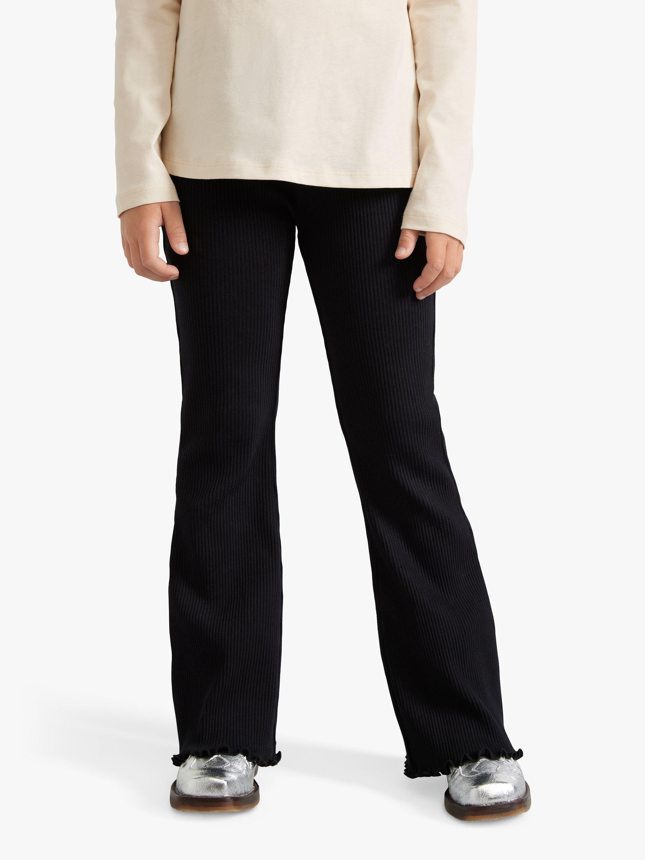 Product image 3 of 7, which shows Lindex Kids' Rib Flare Leggings, Black, 4-5 years