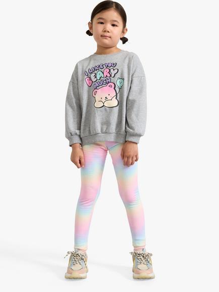 Lindex Kids' Rainbow Printed Leggings, Light Pink, Light Pink