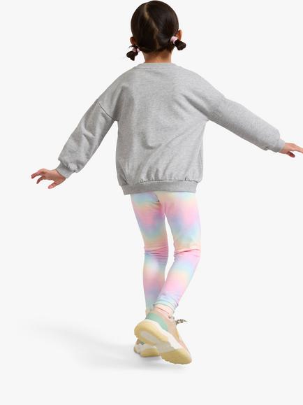 Lindex Kids' Rainbow Printed Leggings, Light Pink - view 2, Light Pink