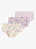 Lindex Kids' Kawaii Printed Briefs, Pack of 3, Light Dusty White