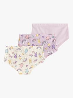 Lindex Kids' Kawaii Printed Briefs, Pack of 3, Light Dusty White - view 2, Light Dusty White