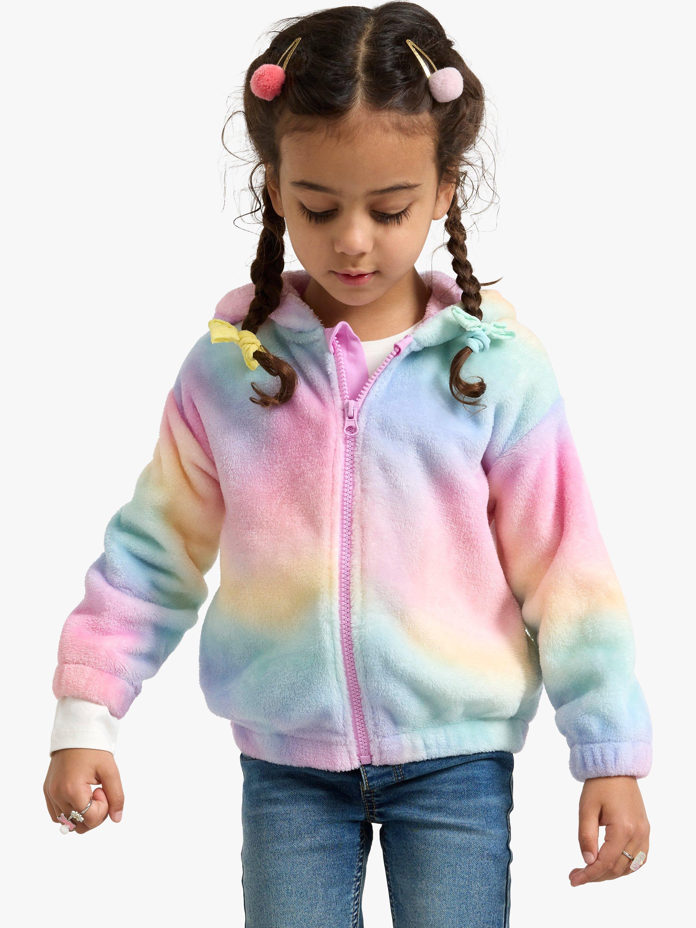 Lindex Kids' Unicorn Rainbow Hooded Jacket, Light Lilac, 3-4 years