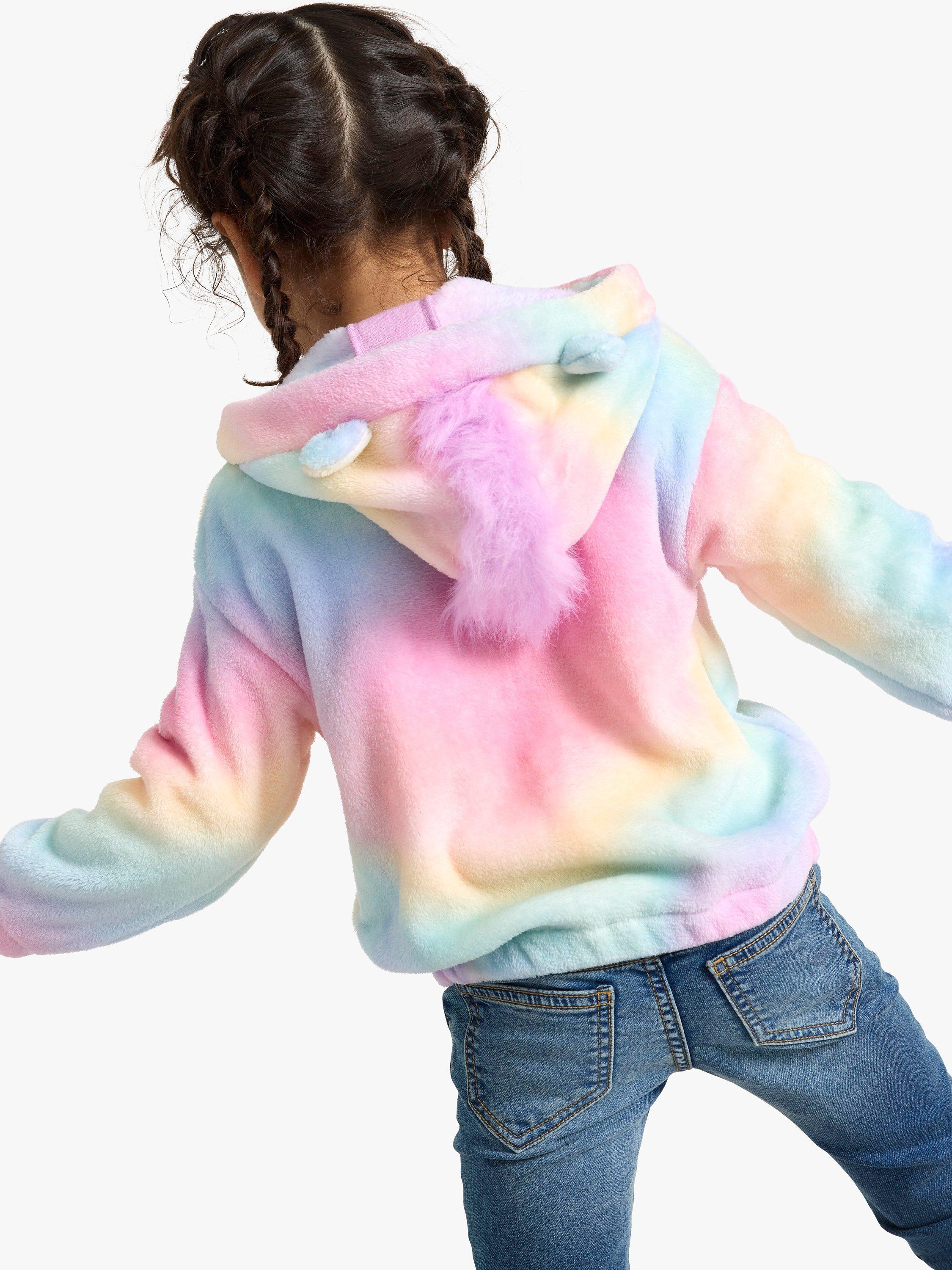 Lindex Kids' Unicorn Rainbow Hooded Jacket, Light Lilac, 3-4 years