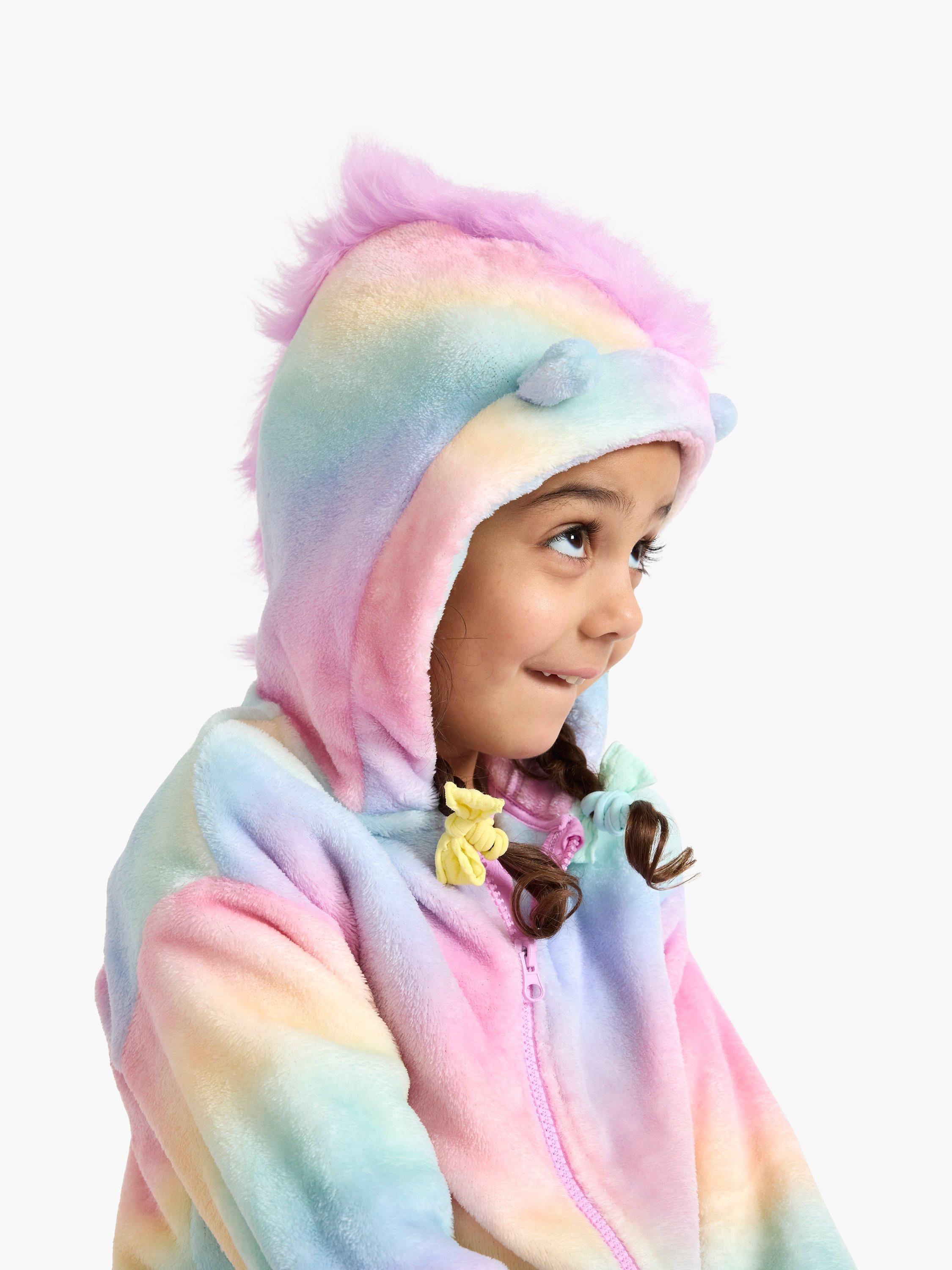 Product image 4 of 7, which shows Lindex Kids' Unicorn Rainbow Hooded Jacket, Light Lilac, 3-4 years