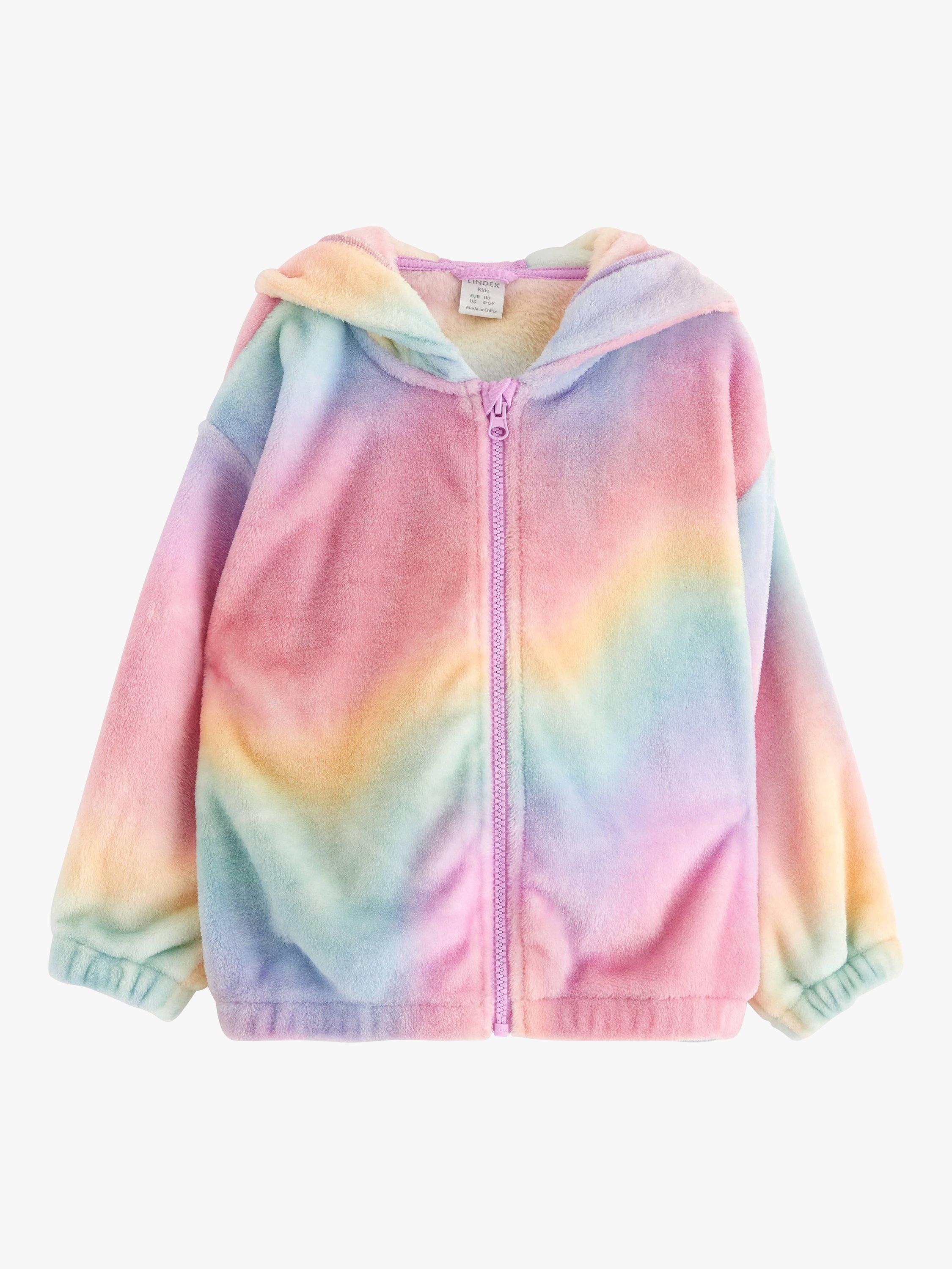 Lindex Kids' Unicorn Rainbow Hooded Jacket, Light Lilac, 3-4 years