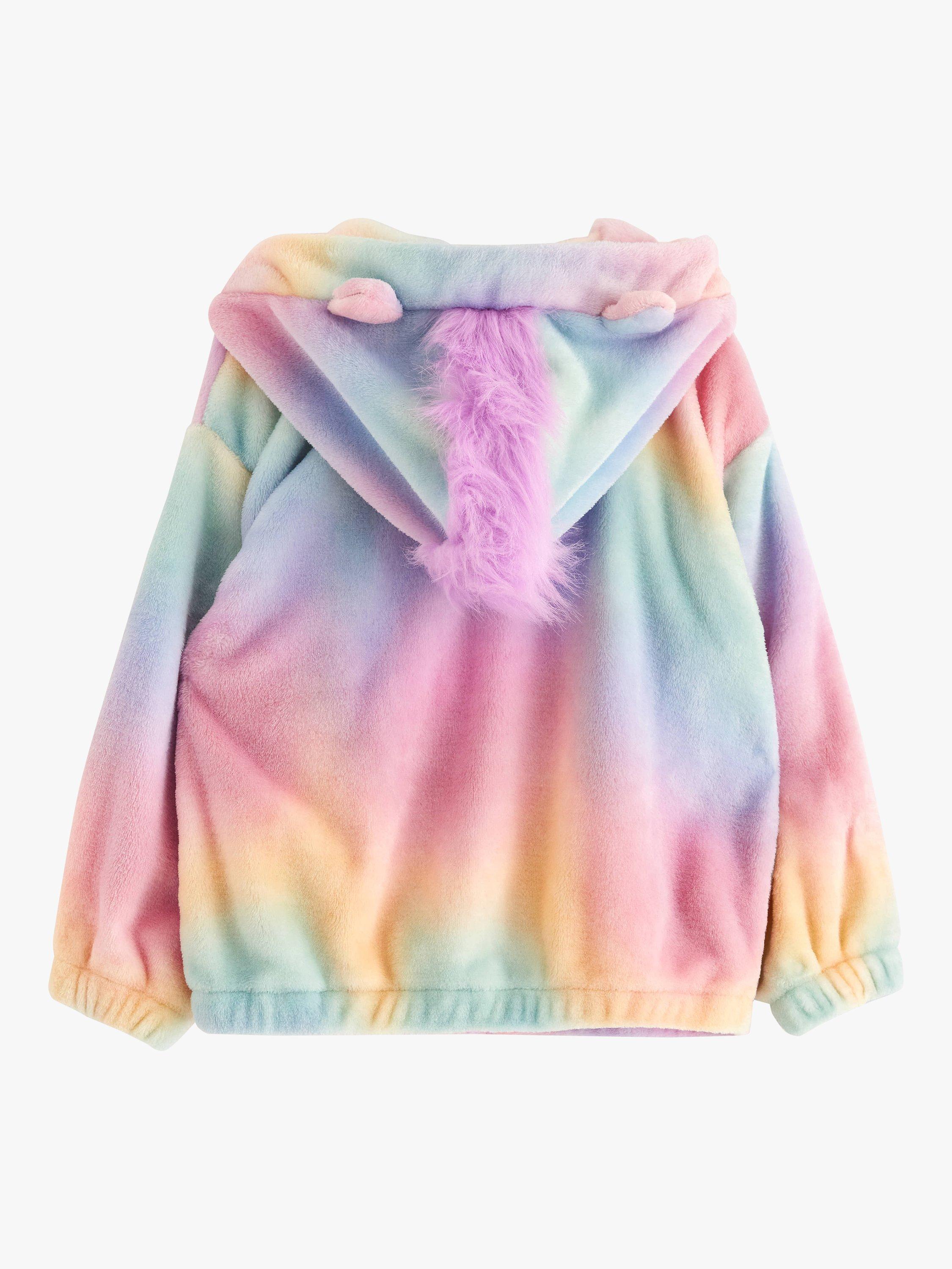 Product image 6 of 7, which shows Lindex Kids' Unicorn Rainbow Hooded Jacket, Light Lilac, 3-4 years