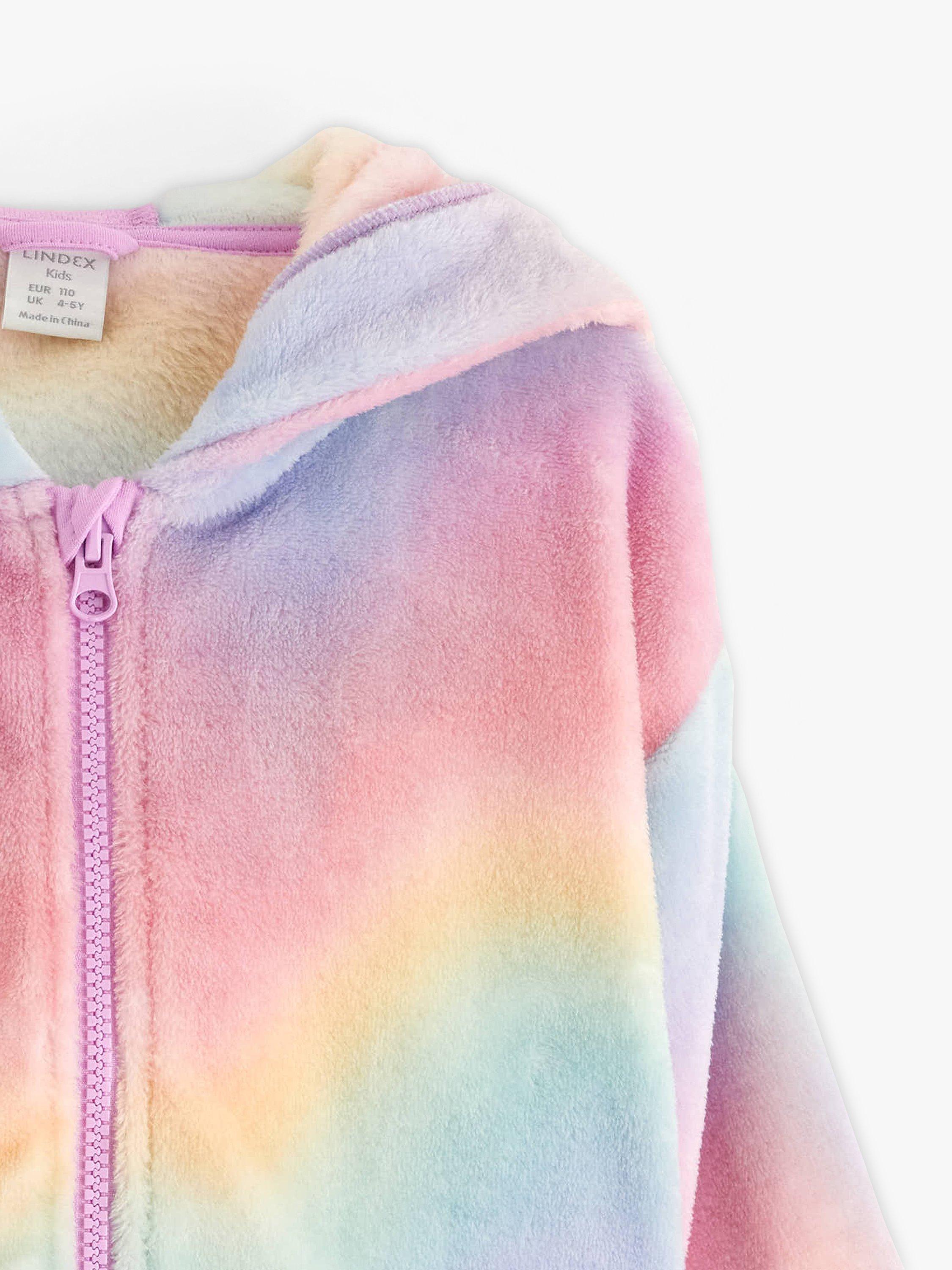 Product image 7 of 7, which shows Lindex Kids' Unicorn Rainbow Hooded Jacket, Light Lilac, 3-4 years