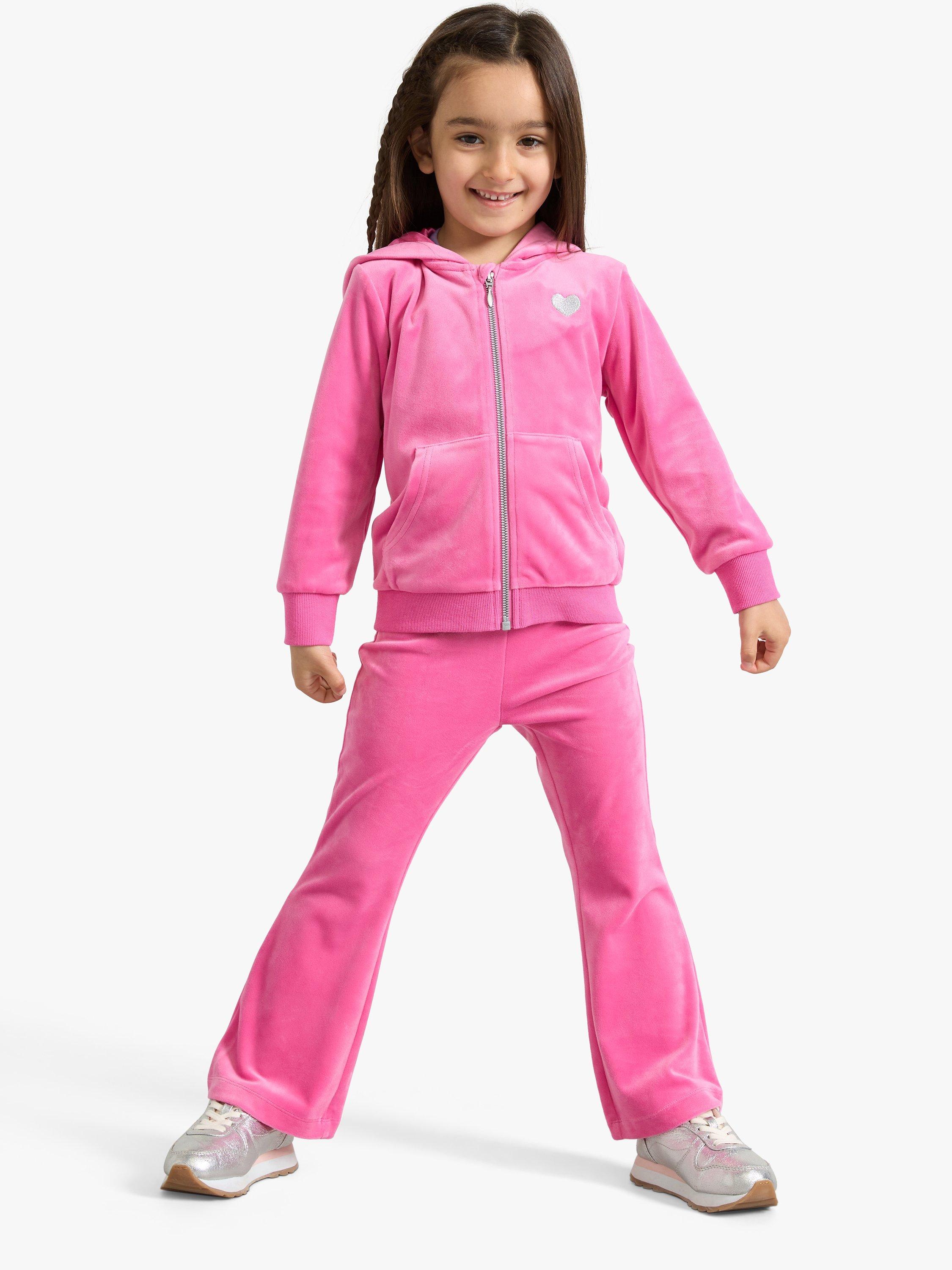 Lindex Kids' Velour Hooded Jacket, Pink, 4-6 years