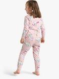 Lindex Kids' Cotton Magical Unicorn Pyjamas, Light Dusty Pink