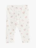 Lindex Kids' Blossom Organic Cotton Leggings, Dusty White/Multi