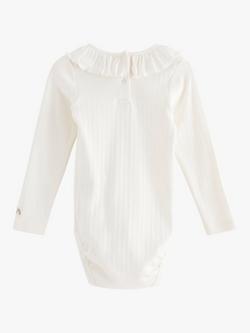 Lindex Baby Organic Cotton Long Sleeve Bodysuit - view 2, Light Dusty White