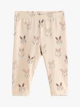 Lindex Baby Bunny Print Leggings, Light Beige