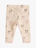 Lindex Baby Bunny Print Leggings, Light Beige