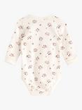 Lindex Baby Organic Cotton Floral Bodysuit, Light Dusty White