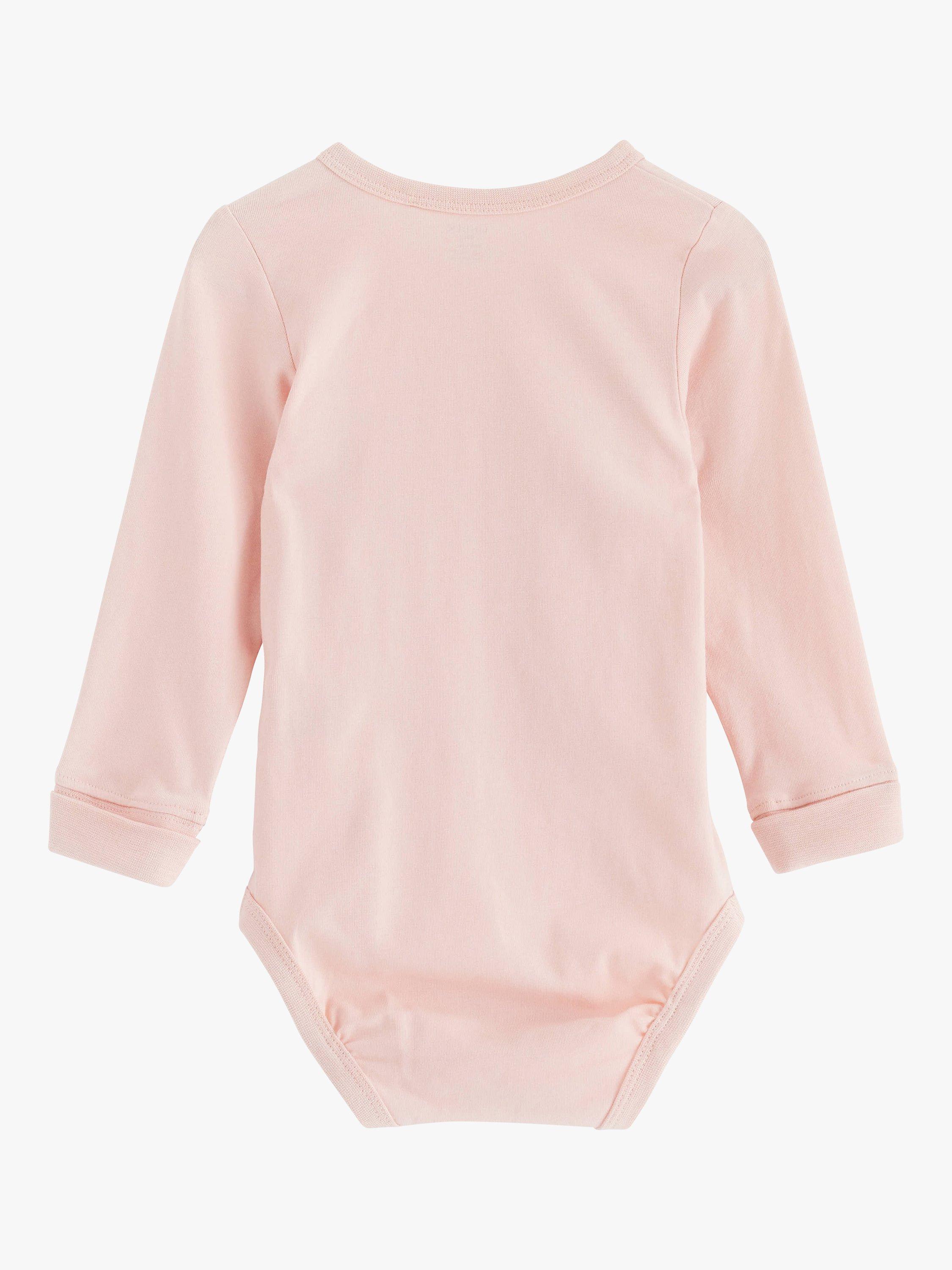 Product image 2 of 3, which shows Lindex Baby Basic Long Sleeve Organic Cotton Bodysuit, Light Dusty Pink, 7-9 months