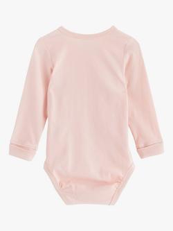 Lindex Baby Basic Long Sleeve Organic Cotton Bodysuit - view 2, Light Dusty Pink