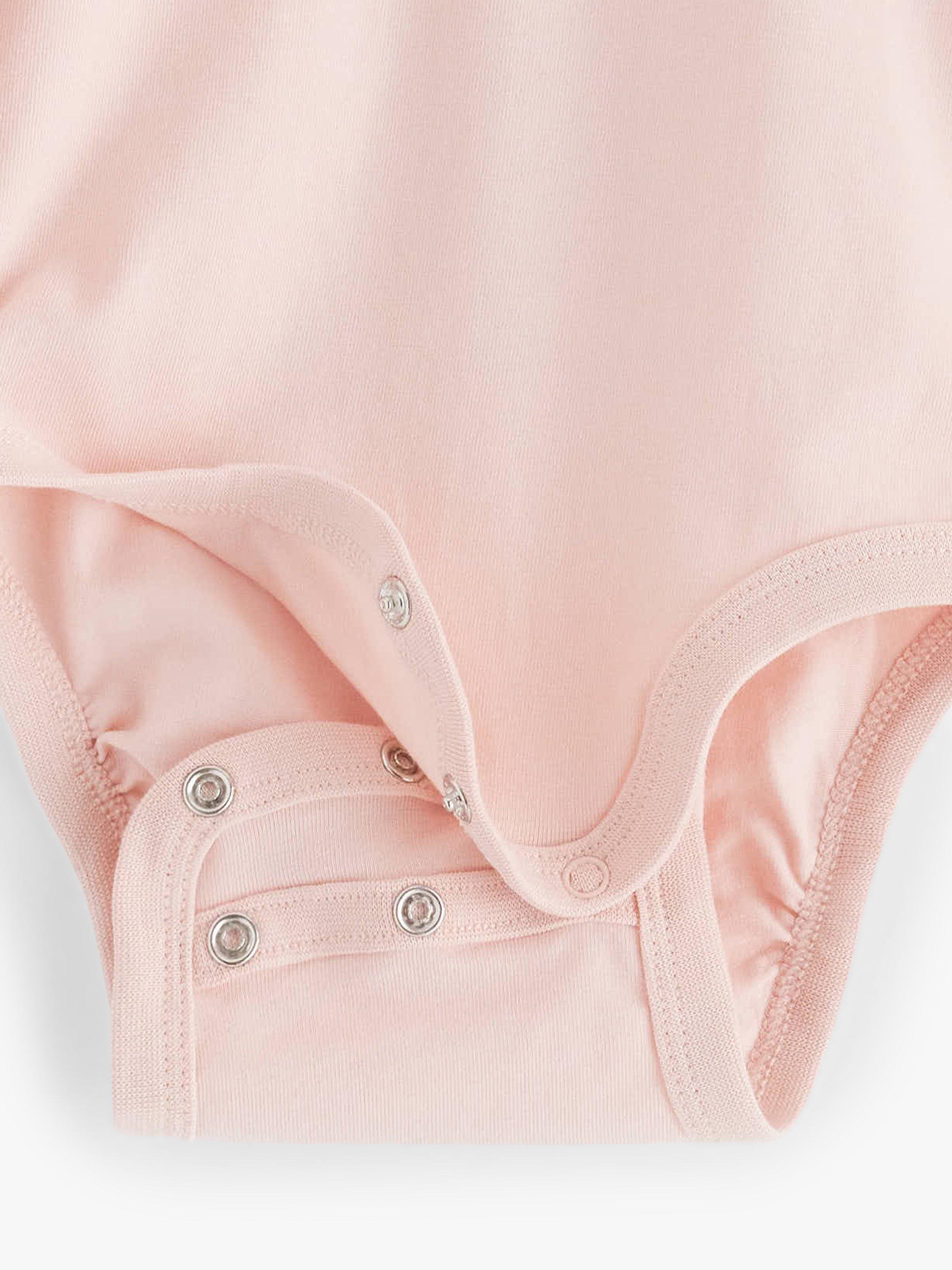 Product image 3 of 3, which shows Lindex Baby Basic Long Sleeve Organic Cotton Bodysuit, Light Dusty Pink, 7-9 months