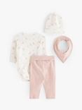 Lindex Baby Organic Cotton 4 Piece Outfit Set, Light Dusty Pink