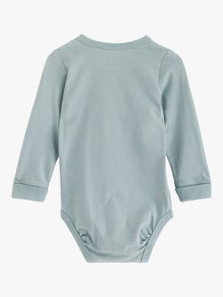 Lindex Baby Basic Long Sleeve Organic Cotton Bodysuit - view 2, Light Dusty Green