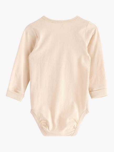 Lindex Baby Basic Long Sleeve Organic Cotton Bodysuit - view 2, Beige