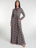 Aab Vintage Print Maxi Shirt Dress, Brown/Multi