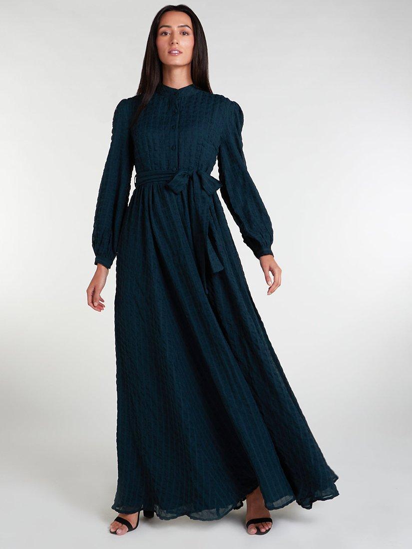 Aab Crinkle Chiffon Maxi Dress, Green