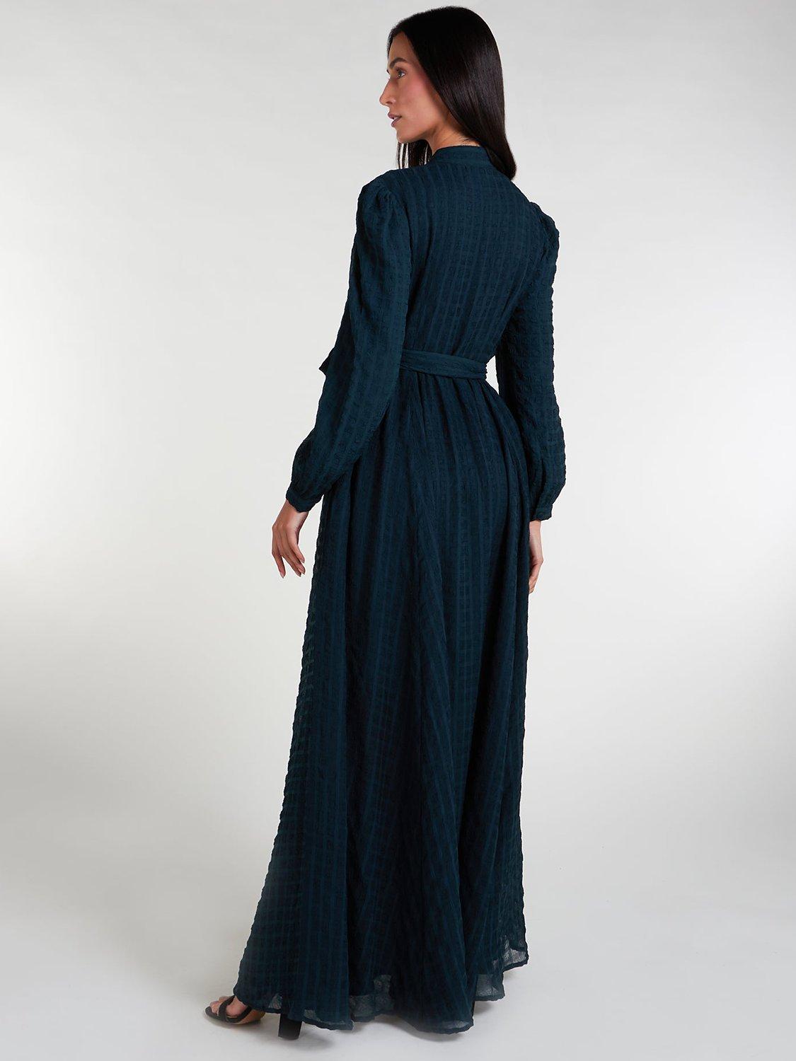 Product image 2 of 3, which shows Aab Crinkle Chiffon Maxi Dress, Green, S Reg
