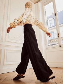 Mint Velvet Dart Front Wide Leg Trousers - view 2, Black