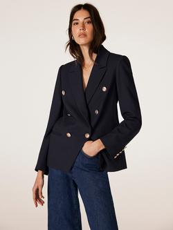 Mint Velvet Double Breasted Blazer, Navy - view 2, Navy