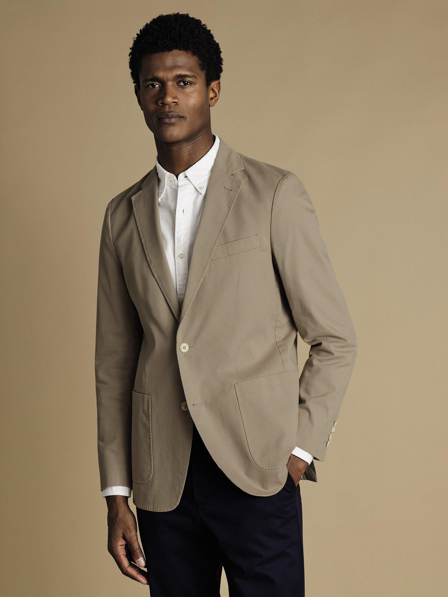 Product image 1 of 5, which shows Charles Tyrwhitt Slim Fit Blazer, Taupe, 36R
