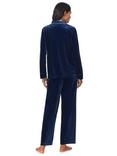 Lauren Ralph Lauren Velvet Notch Collar Pyjama Set, Navy