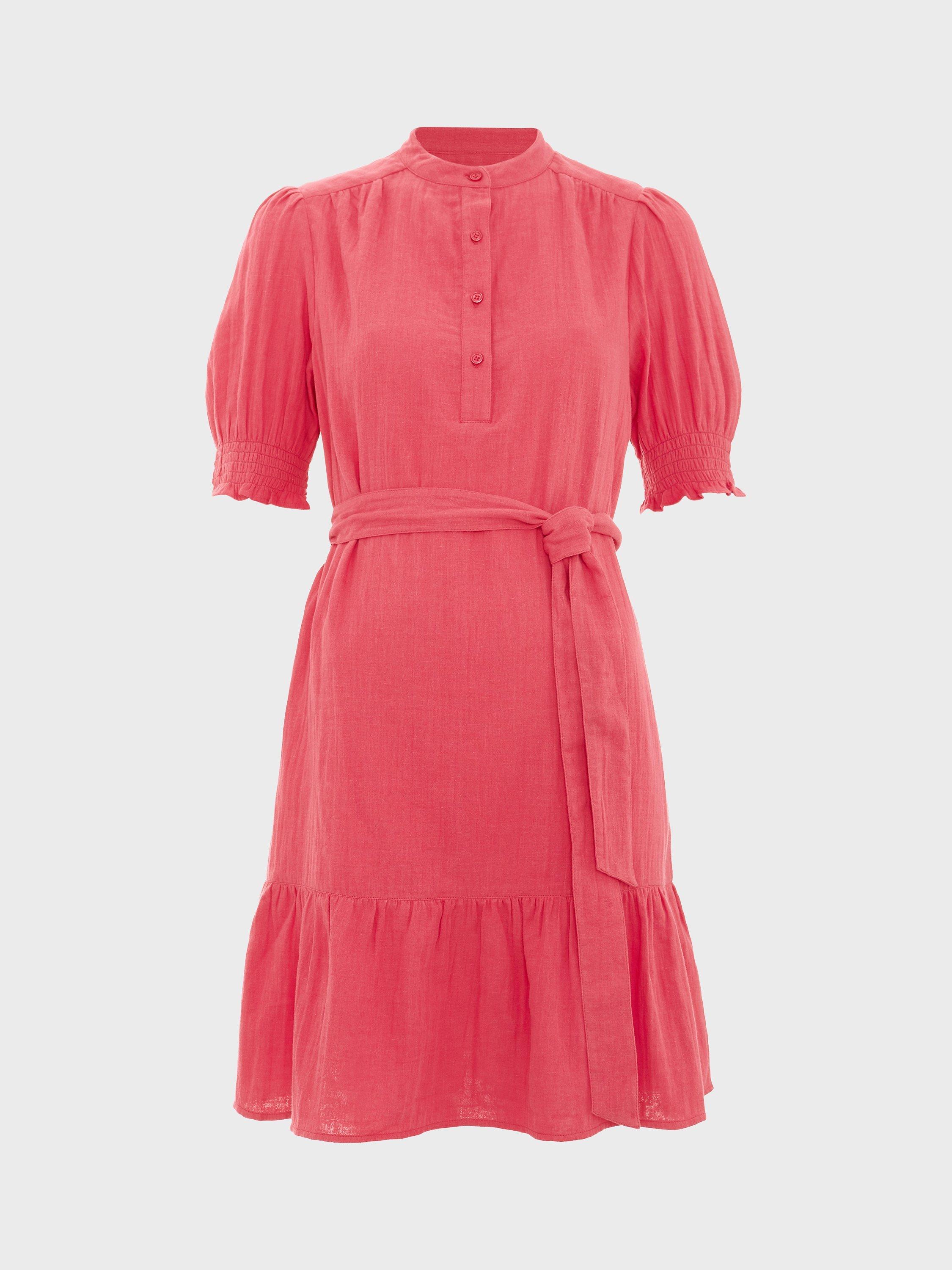 Product image 2 of 2, which shows Hobbs Iza Textured Dress, Berry Pink, 12