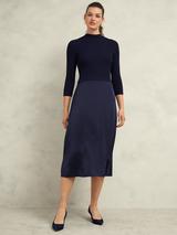 Hobbs Joella Knitted Mini Dress Navy